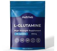 L-Glutamine 800mg Capsules | 90 Capsules Per Pouch | L-Glutamine Nutritional Supplements | Supports Muscle and Gut Health | Good Alternative to Powder and Tablets | Vegan & UK Made
