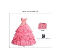 (L) Good For Wicked Glinda Cosplay Costume Dress Halloween Performance Stage Events