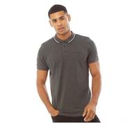 (L, Gray Marl) Bench Mens Gruff Short Sleeve Twin Tipped Polo Shirt