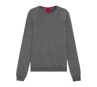 Hugo Boss Mens San Cedric-M1 Crew Neck Jumper - Grey - L - Grey - 100% Virgin Wool