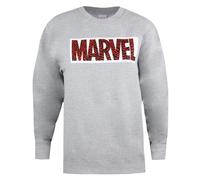 (L, Grey Marl) Marvel Womens/Ladies Zebra Logo Sweatshirt