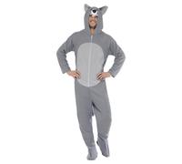 (L, Grey) Smiffys Unisex Adult Wolf Hooded Costume