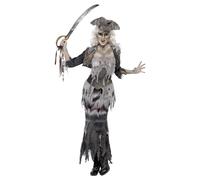 (L, Grey) Smiffys Womens/Ladies Ghost Ship Ghoulina Costume