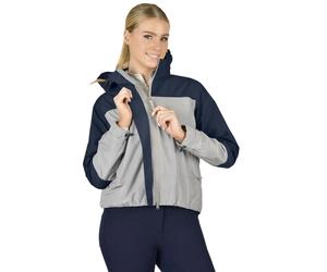 (L, Gull Grey/Academy Navy) Dublin Womens/Ladies Crissy Colour Block Waterproof Jacket