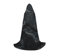 L Halloween Hooded Cape Black textured marble Print for Adults - Unisex Costume Accessory for Parties, Carnivals, and More