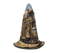 L Halloween Hooded Cape Diversified transportation Print for Adults - Unisex Costume Accessory for Parties, Carnivals, and More