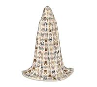 L Halloween Hooded Cape - Unisex French dog Full Print Costume for Parties, Carnivals, and Comic Exhibitions