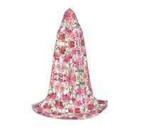 L Halloween Hooded Cape - Unisex Garden Peony Full Print Costume for Parties, Carnivals, and Comic Exhibitions