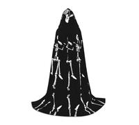 L Halloween Hooded Cape - Unisex Halloween Posable Skeleton Skull Full Print Costume for Parties, Carnivals, and Comic Exhibitions