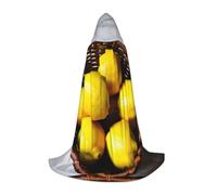 L Halloween Hooded Cape - Unisex One Basket Lemons Full Print Costume for Parties, Carnivals, and Comic Exhibitions