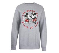 (L, Heather Grey) Disney Womens/Ladies Love Never Goes Out Of Style Crew Neck Sweatshirt