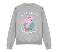 (L, Heather Grey) Peppa Pig Unisex Adult Best Daddy In The World Heather Sweatshirt