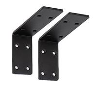 L Heavy Duty Shelf Brackets, Wall Triangle Bracket Black Metal Bracket Solid Steel Wall Shelf Bracket Closet Dresser Wooden Furniture, Garden Load 200KG (Size : 145 mm x 100 mm (6" x 4"))