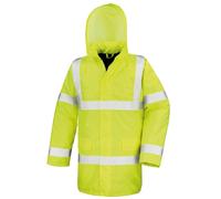 (L, Hi-Viz Yellow) Result Core High-Viz Motorway Coat (Waterproof & Windproof) (Pack of 2)