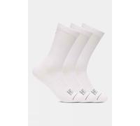 HOKA Crew Run Sock 3-Pack in White/White/White, Size Large