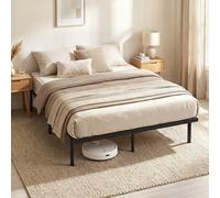 (L) HOMCOM Bed Frame with Underbed Storage, No Box Spring Needed