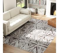 (L) HOMCOM Non-Slip Washable Rug, Chenille Floor Carpet for Living Room