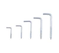 L Hooks Screw Ceiling Hooks， Shaped Self Tapping Silver Multiple Sizes Pack of 100(M3.8x50mm 10pcs)(M2.4x20mm 20pcs)