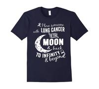 (L) I Love Someone With Lung Cancer To The Moon & Back T-Shirt-Father's Day