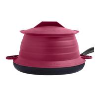 L.I.Q Silicone Splatter Guard - Fits 10 and 12 Inch Pots (25 and 30 Centimeters) - Microwave Safe and Durable SplatterDom - Includes 10” Lid - Food and Oil Splash Guard (Bordeaux, Large)