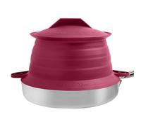L.I.Q Silicone Splatter Guard - Fits 8 and 10 Inch Pots (20 and 25 Centimeters) - Microwave Safe and Durable SplatterDom - Includes 8” Lid - Food and Oil Splash Guard (Bordeaux, Small)