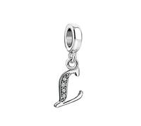 L Initial Letter Name Crystal Charm Compatible with Pandora Charms Bracelets Mom Women Anniversary Wife Birthday Mohers Day