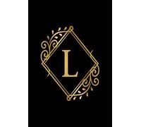 L: Initial Notebook Floral Gold Monogram Letter L Personalized Notebook 6 x 9 Inches College Ruled Medium Lined Journal & Diary Composition Notebook for Girls and Women