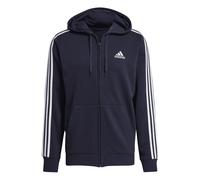 (L, Inkwell) Adidas Mens Essentials 3 Stripes Full Zip Hoodie