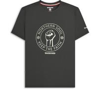 (L, Iron Grey) Lambretta Mens Northern Soul Retro Short Sleeve T-Shirt - Black