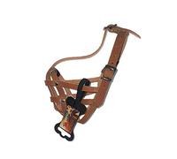 L&J Pets Uk Dog Muzzle for Shih Tzu, Pug and other flat face short snout dog's (Brown Leather, MA : 1)