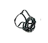 L&J Pets UK Light Genuine Leather Dog Muzzle for English Bulldog, Breathable Short Snout Basket Design for Biting & Scavenging, Soft Adjustable Fit for Flat Faced Dogs (B6/BA, Black)