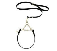 L&J Pets UK Martingale Dog Collar & Lead Set | Waterproof & Odour Proof | BioThane Webbing | Solid Brass Chain | Made in UK (Black, XS)