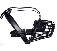 L&J Pets UK Metal Wire Basket Dog Muzzle, Polymer Coated for German Shepherd Labrador Medium Large Dogs, Safe Breathable Cage for Biting Chewing (5X, Black/Black)