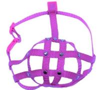 L&J Pets Uk Nylon Strap Dog Muzzle for Shih Tzu, Pug and other flat face faced short snout dogs | Safety and Comfort (M0, Pink)