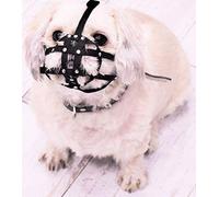 L&J Pets Uk Nylon Strap Dog Muzzle for Shih Tzu, Pug and other flat face faced short snout dogs | Safety and Comfort (M1, Black)