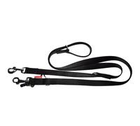 L&J Pets UK Strong Web Double Ended Police Style Adjustable Dog Training Lead - Black 20mm