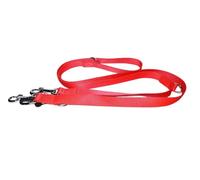 L&J Pets UK Strong Web Double Ended Police Style Adjustable Dog Training Lead - Red 30mm