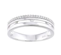 (L) Jewelco London 18ct White Gold Round 12pts Diamond Split Channel Crown Style Half Eternity Ring 3.5mm - PR1AXL2365W18