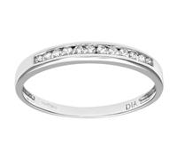 (L) Jewelco London 9ct White Gold Round 12pts Diamond Channel Set 12 Stone Half Eternity Ring 1.5mm - PR0AXL8924W
