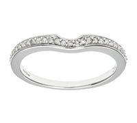 (L) Jewelco London 9ct White Gold Round 15pts Diamond Engagement-ring Accessory Wishbone Eternity Ring 2mm - PR0AXL8484BW