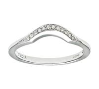 (L) Jewelco London 9ct White Gold Round 5pts Diamond Engagement-ring Accessory Wishbone Eternity Ring 2mm - PR0AXL8506BW