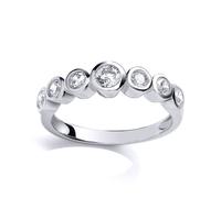 Jewelco London Women's Silver CZ Half Eternity Bubbles Engagement Ring in Metallics | Size: Large Jewelco London Metallics L