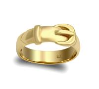 (L) Jewelco London Men's Solid 9ct Yellow Gold Single Buckle Ring - JRN019
