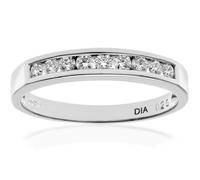 (L) Jewelco London Platinum Round 1/4ct Diamond 9 Stone Channel Set Half Eternity Ring 2.5mm - PR0AXL3699PTJPK
