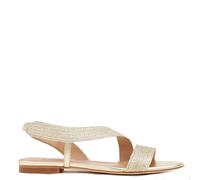 L.K. Bennett Rachel Gold Lurex Rope Flat Sandals - 40, SOFT GOLD