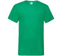 Fruit of the Loom Men's Valueweight V Neck T-Shirt in Green | Size: Large Fruit Of The Loom Green L