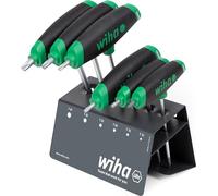 L-Key with T-Handle Set ComfortGrip TORX® with Side Drive, matt Chrome-Plated 7-pcs. in Bench Stand - 364DS VB VK-STÄNDER