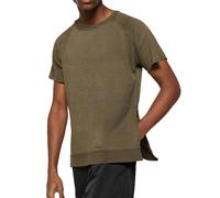 (L, Khaki) Brave Soul Mens Short Sleeve Zip Side T Shirts