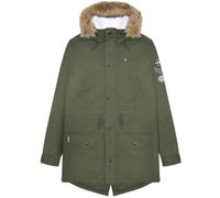 (L, Khaki Green) Lambretta Mens Sherpa Lined Parka