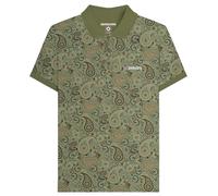 (L, Khaki Green) Lambretta Mens SS25 Paisley Branded Polo Shirt